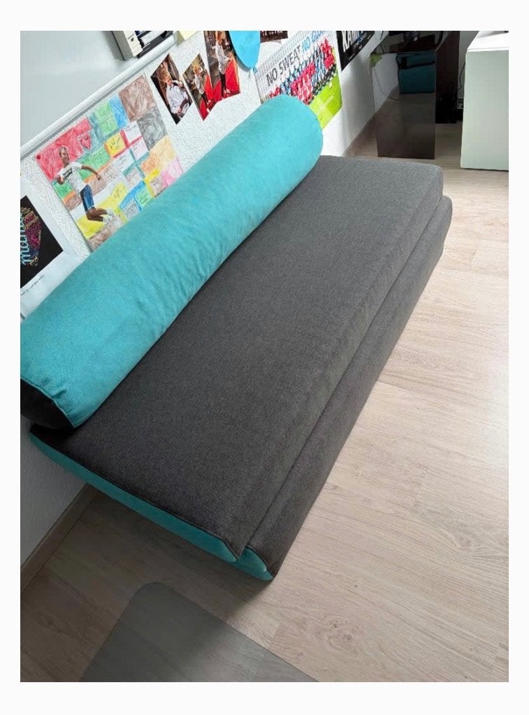 Zetelbed, Ophalen, Grijs, 140 cm, Zo goed als nieuw