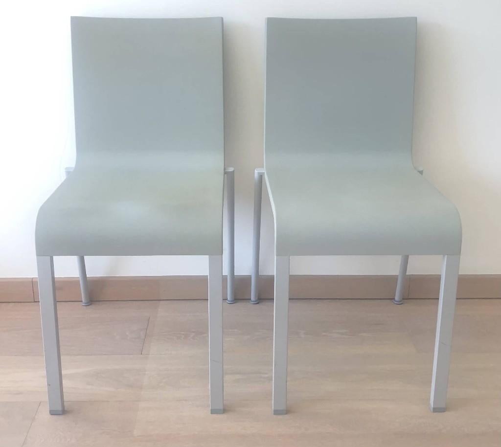 2 grijze stoelen vitra. - ontwerp Maarten Van Severen, Ophalen, Gebruikt, Twee, Modern minimalistisch design