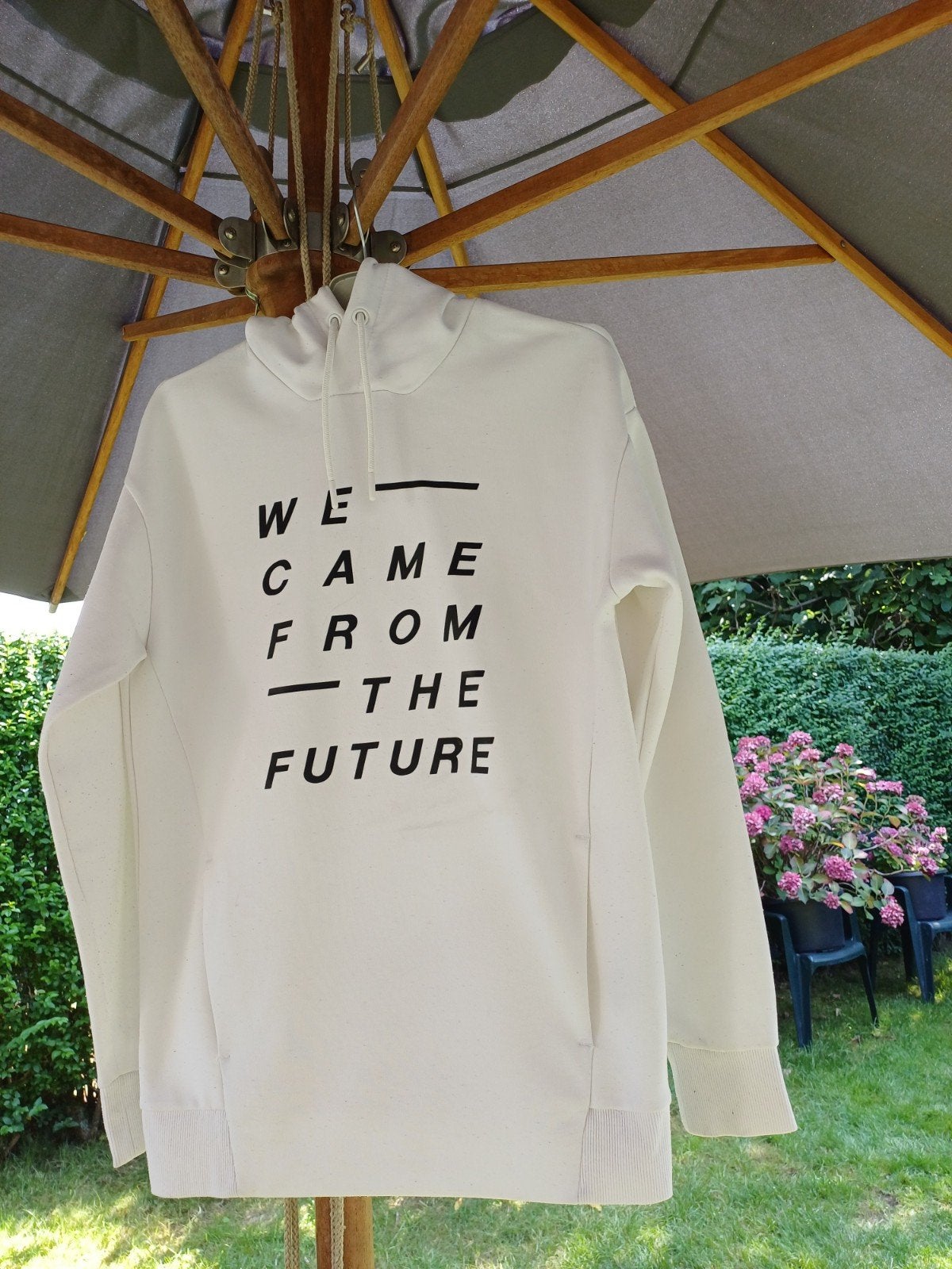 Sweater met capuchon., Ophalen, Wit, Zo goed als nieuw, H&M