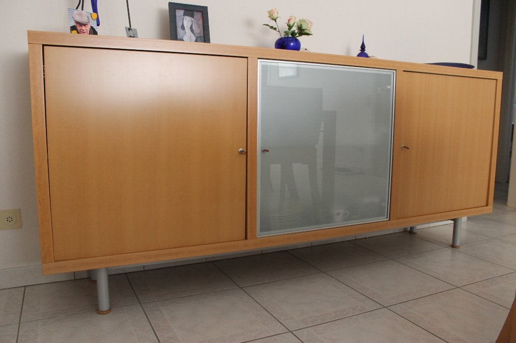 Extensia tafel + stoelen + dressoir, Maison & Meubles, Salles à manger complètes, Enlèvement, Utilisé, Tijdloos design, 4 à 6 chaises