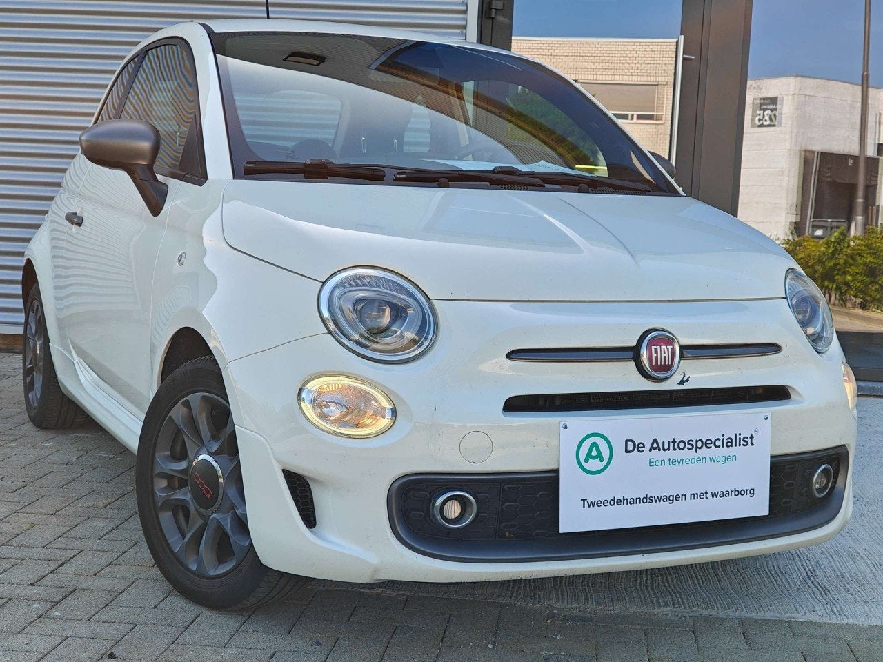 Fiat 500 S (06.2016->) (bj 2019), Auto's, 4 zetels, Gebruikt, Zwart, Wit