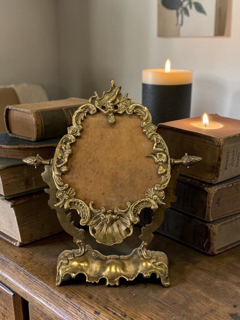 vintage messing 'gouden' fotokader in Victoraanse stijl, Ophalen