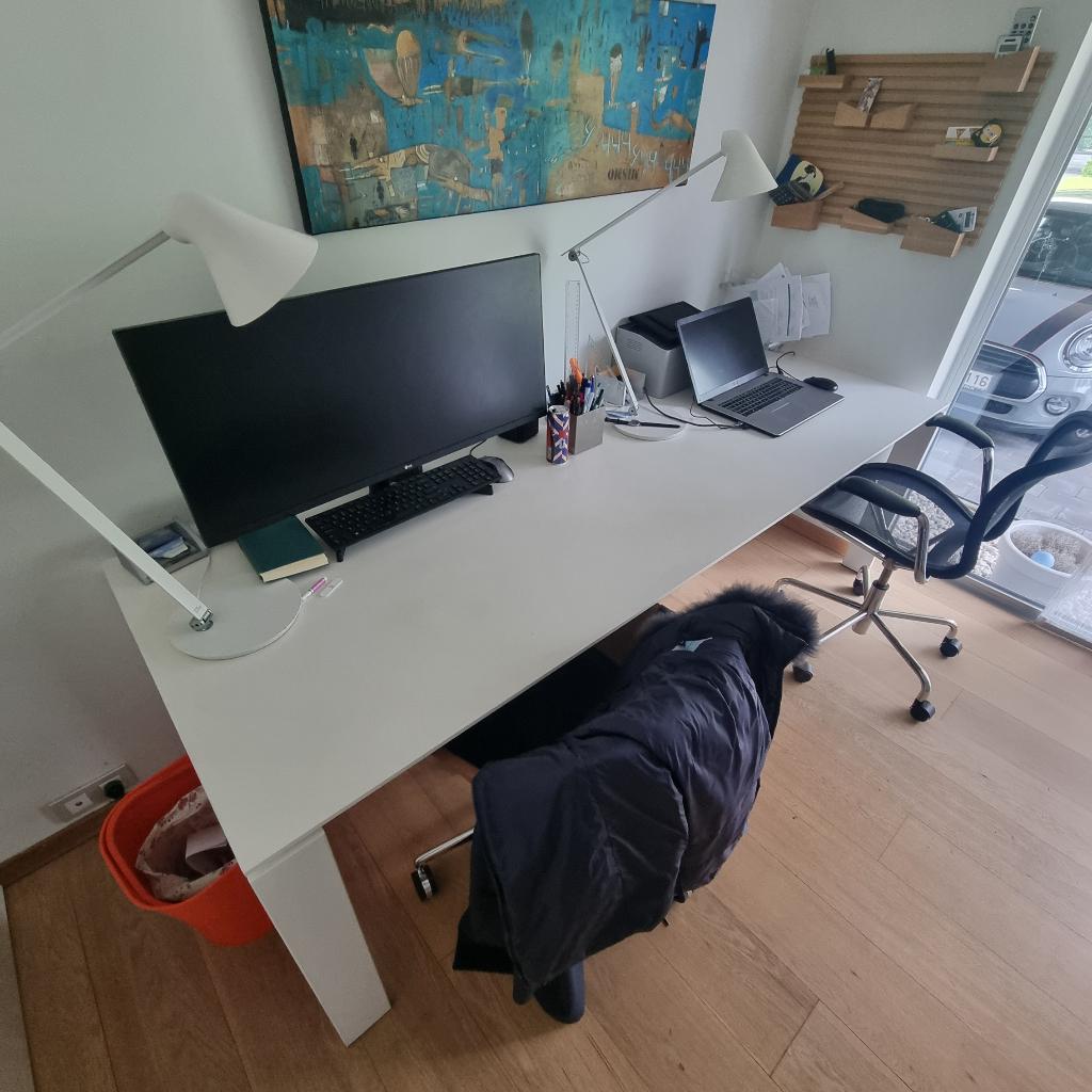 Kartell Four tafel soft touch wit, Ophalen, Modern Design, 200 cm of meer, 50 tot 100 cm