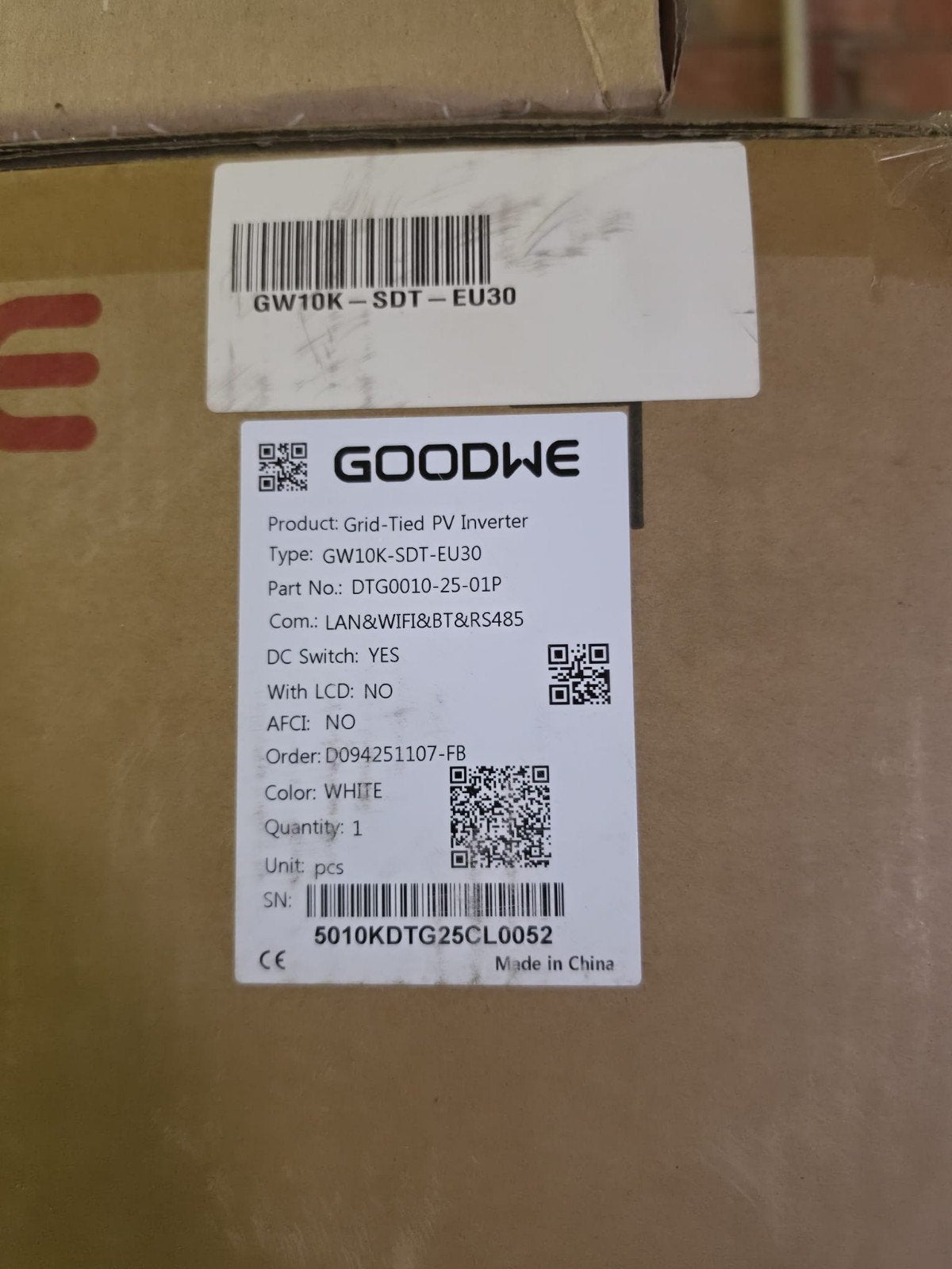 NIEUWE ongebruikte GOODWE 3-fase omvormer (10 kW), Doe-het-zelf en Bouw, Zonnepanelen en Toebehoren, Ophalen, Nieuw