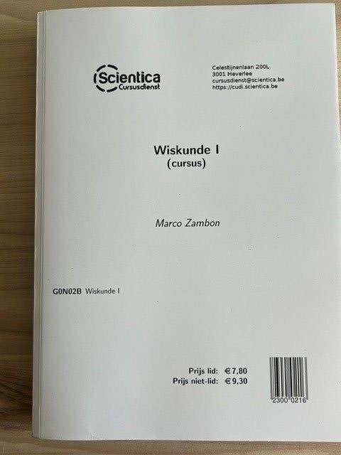 KUL Wiskunde I G0N02B, Boeken, Ophalen of Verzenden, Nieuw, Hoger Onderwijs