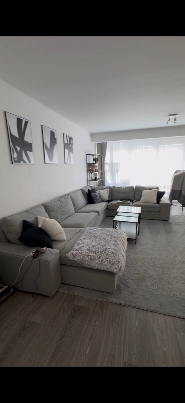 Canape KIVIK IKEA en U gris, Maison & Meubles, 100 à 125 cm, Quatre personnes ou plus, Enlèvement, Utilisé