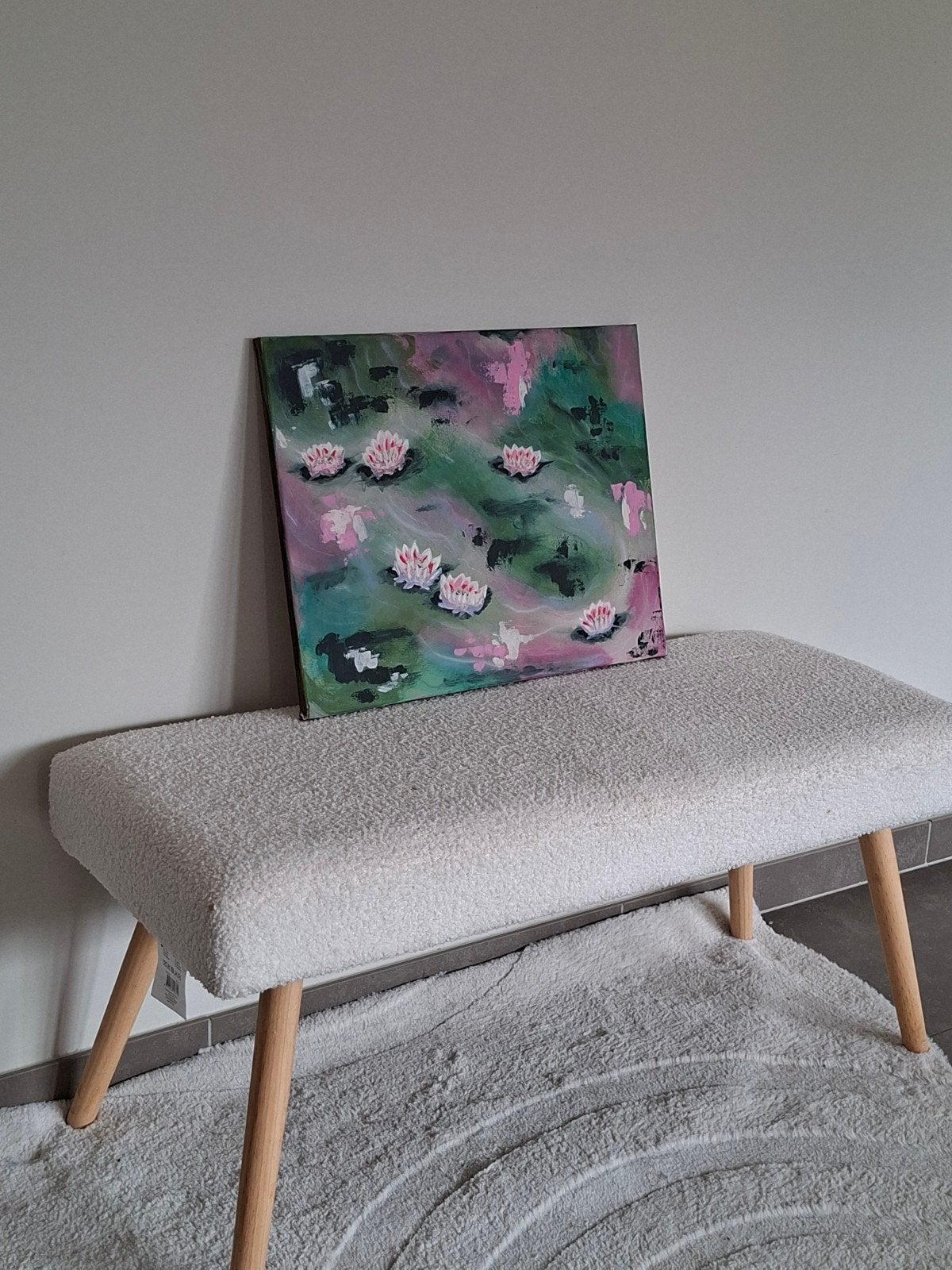 Abstract Schilderij waterlelies, Antiek en Kunst, Ophalen