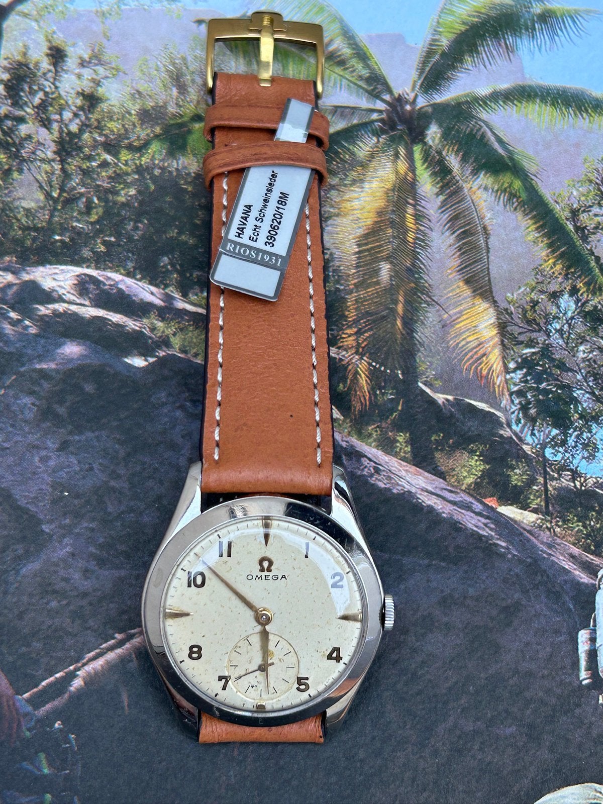 Vintage Omega 2489-2 (36mm) - Cal.260 - 1947-Gereviseerd, Handtassen en Accessoires, Horloges | Antiek, Ophalen of Verzenden, Staal