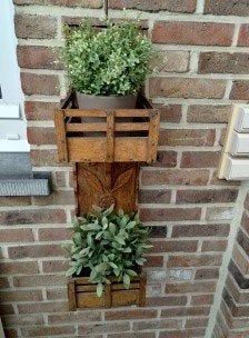 vintage houten bloemenrek, Tuin en Terras, Ophalen, Zo goed als nieuw