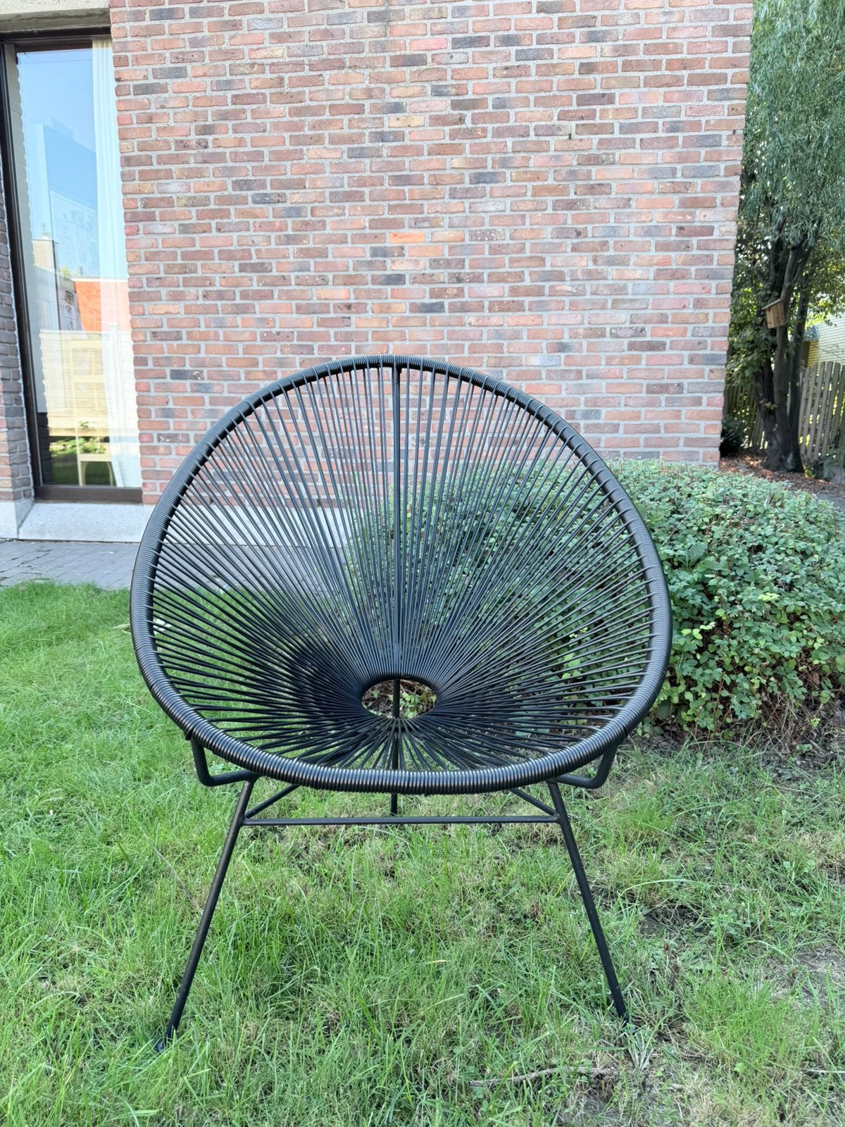 Maisons du Monde zwarte Acapulco fauteuil – tuinstoel, Ophalen, Gebruikt, Metaal