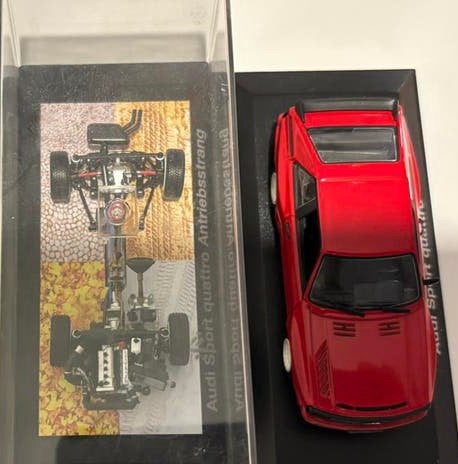 2x Audi Sport Quattro 1/43 antriebsstrang, Hobby en Vrije tijd, Ophalen of Verzenden, Zo goed als nieuw
