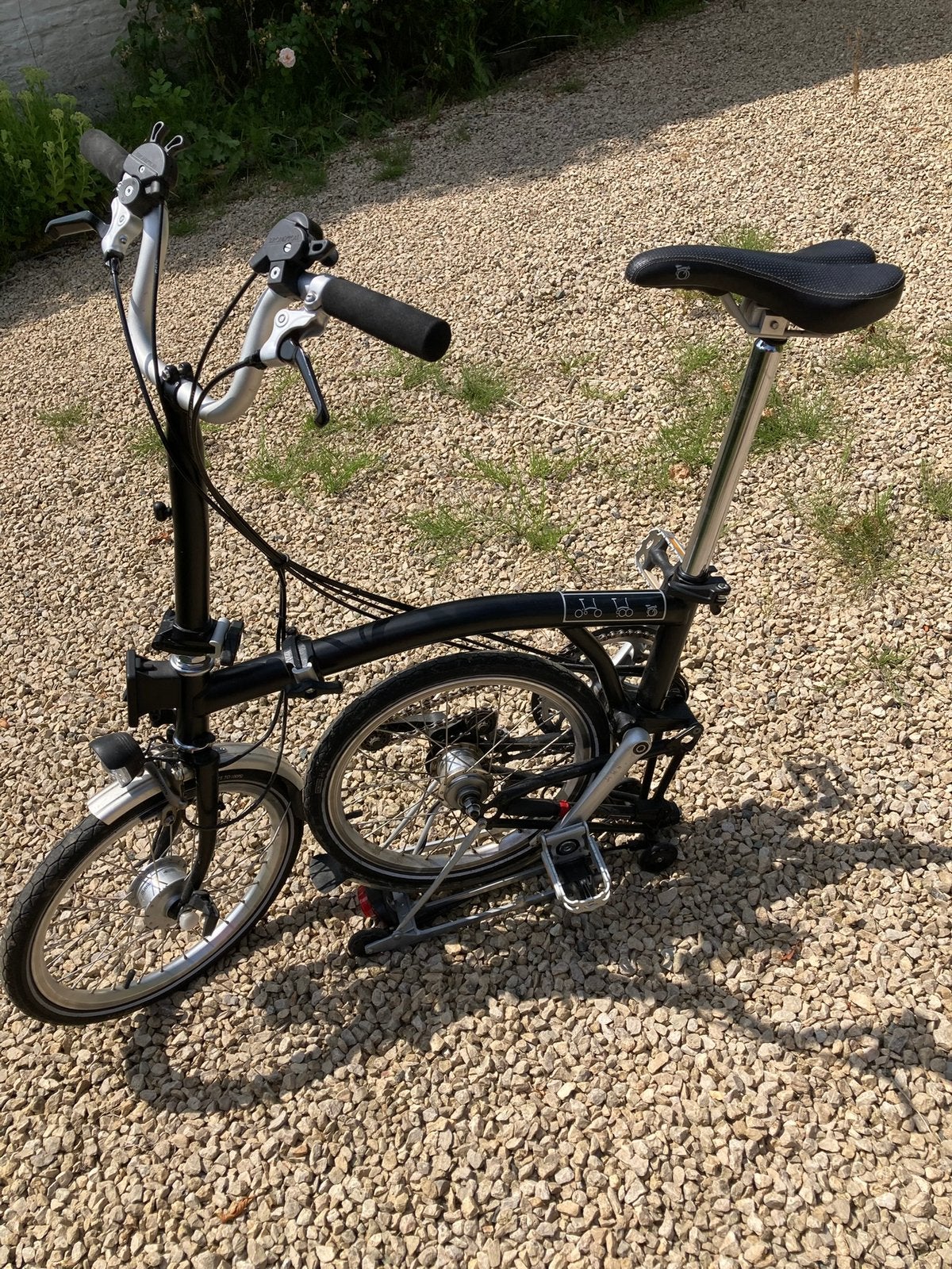 Zwart, bagagerek, verlichting, 3 versnellingen, Ophalen, Brompton, Versnellingen, Zo goed als nieuw