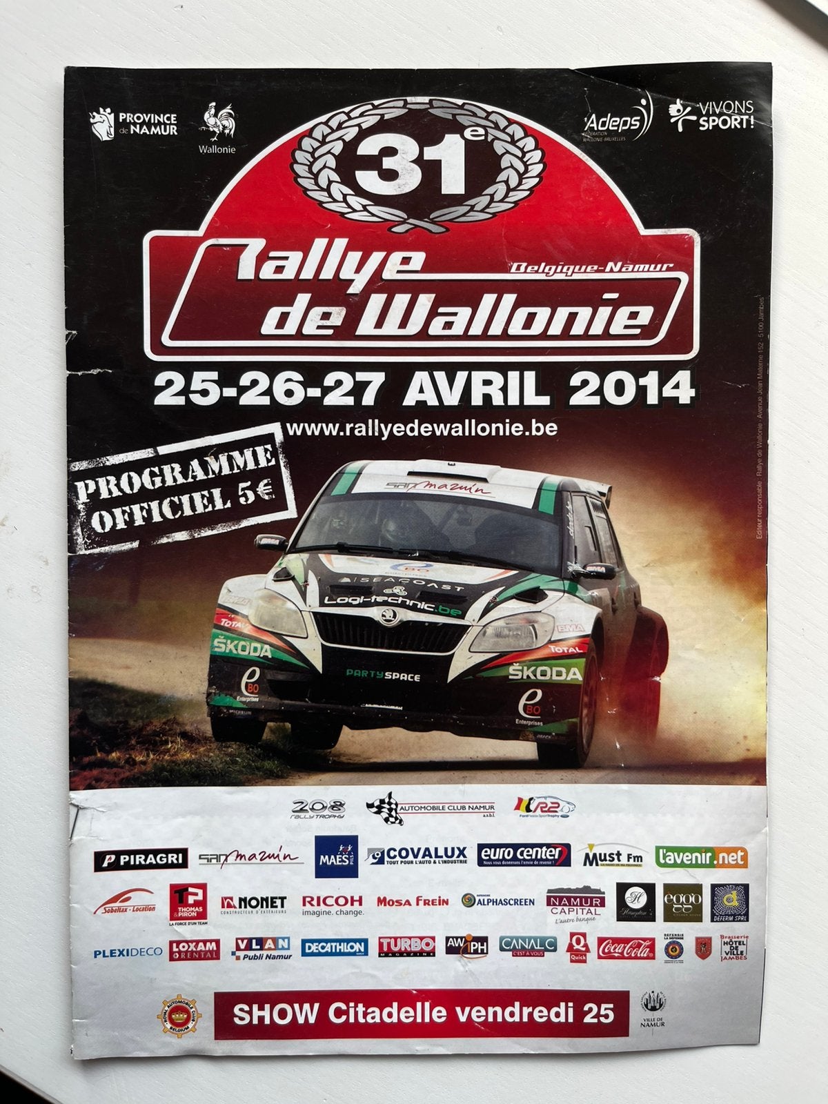 Programme Rallye de Wallonie 2014, Enlèvement ou Envoi, Utilisé
