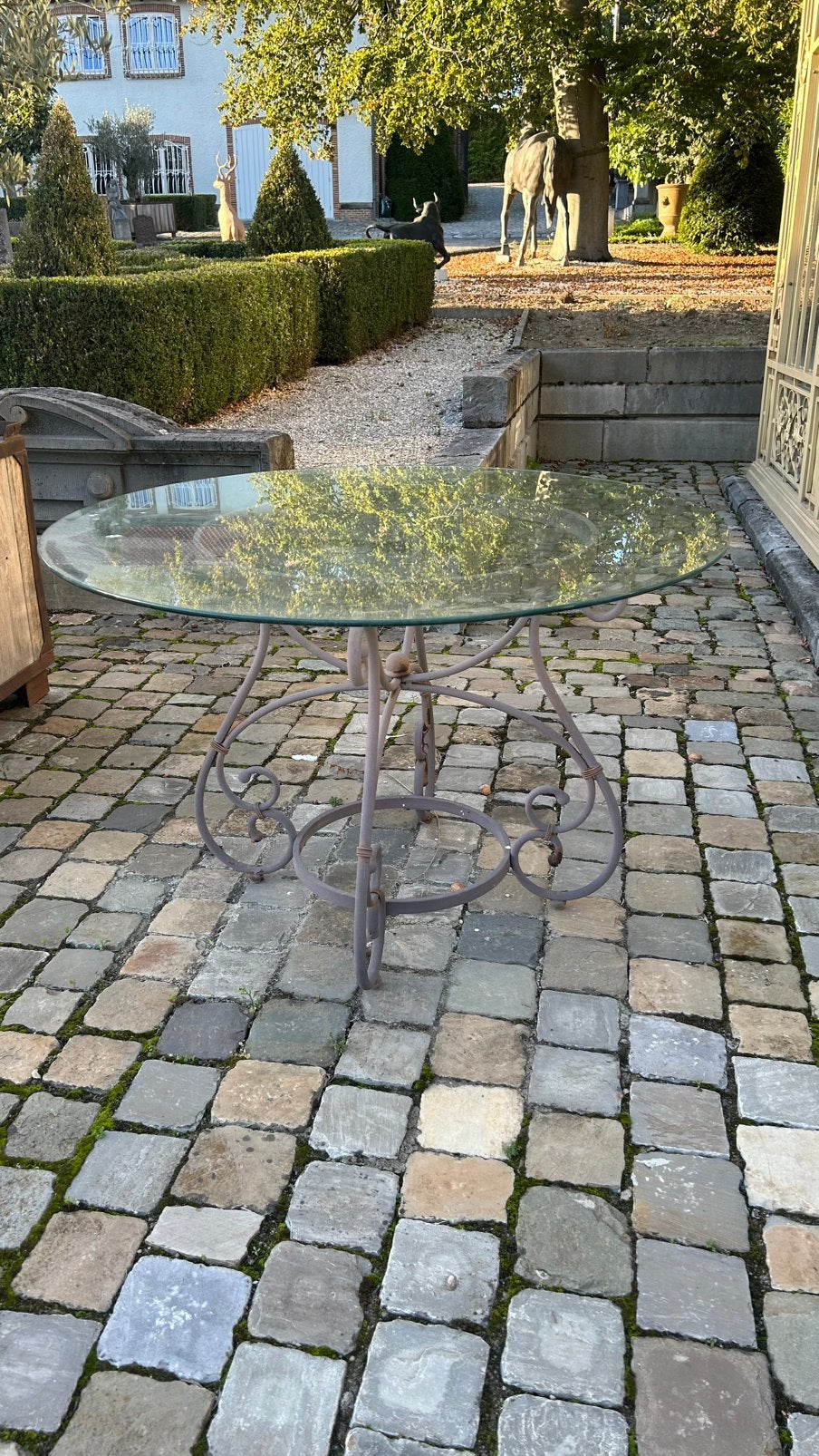 Tafel te koop met glazen blad, Enlèvement ou Envoi, Comme neuf