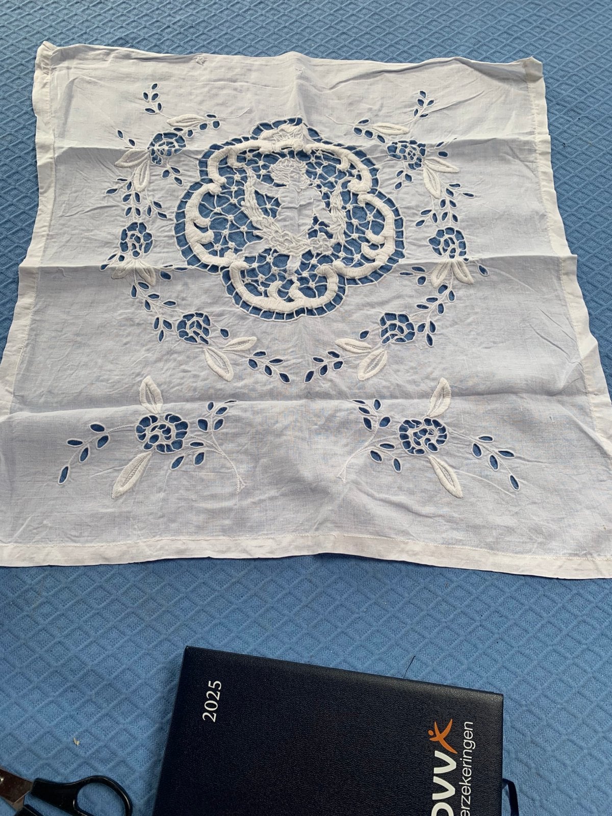 Grote antieke placemat, Ophalen of Verzenden