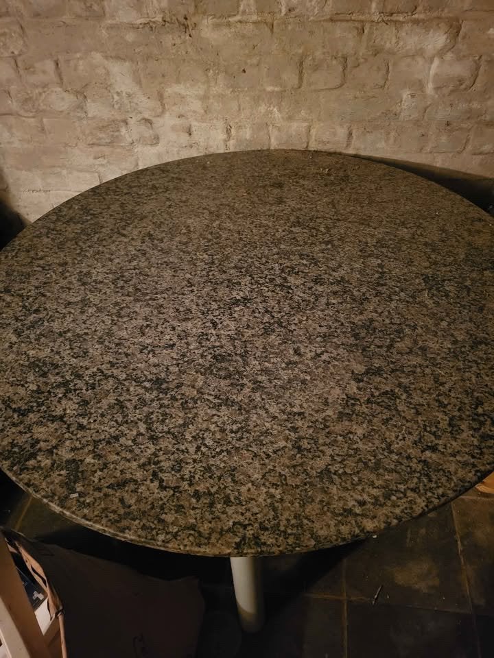 Ronde granieten eettafel Ø120 cm – natuursteen, Ophalen, Gebruikt, Rond