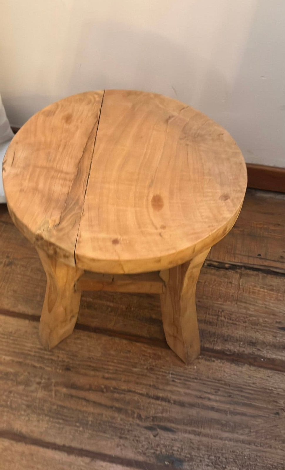 Petit tabouret/table d'appoint en teck massif, Enlèvement ou Envoi, Comme neuf
