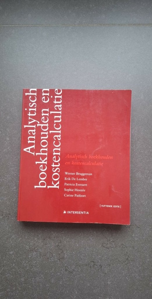 analytisch boekhouden en kostencalculatie, Ophalen of Verzenden