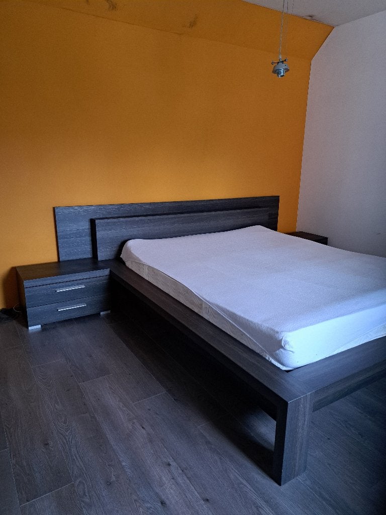 Parure de lit en bois, Maison & Meubles, Chambre à coucher | Lits, Brun, Enlèvement, Utilisé, 200 cm