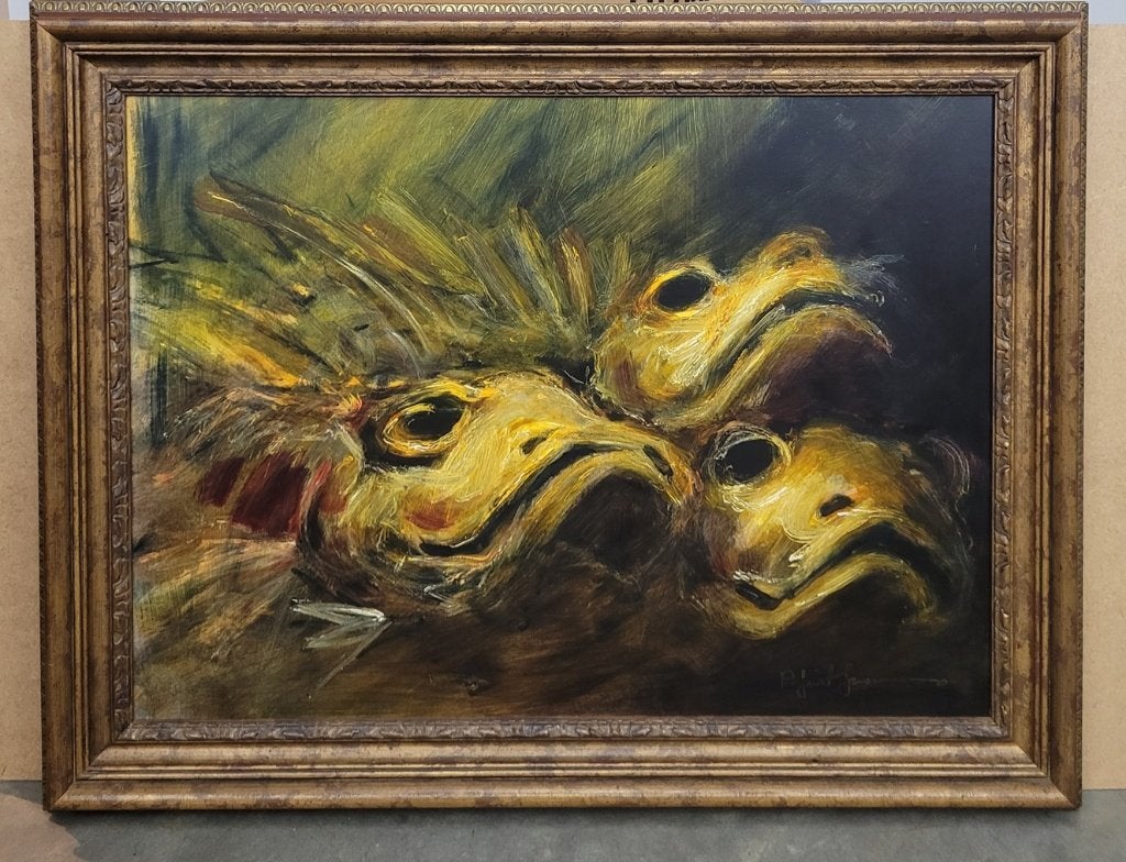 Rafaël GORSEN, de grote vangst, Antiquités & Art, Art | Peinture | Classique, Panneau, Expressionniste, Enlèvement, Animaux