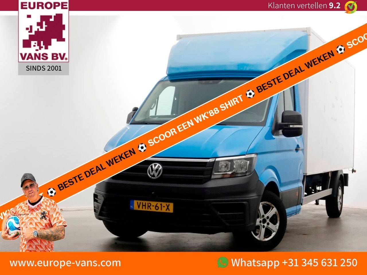 Volkswagen Crafter 35 2.0 TDI E6 Bakwagen met achterdeuren 2, Auto's, ABS, Blauw, Bedrijf, 277 g/km
