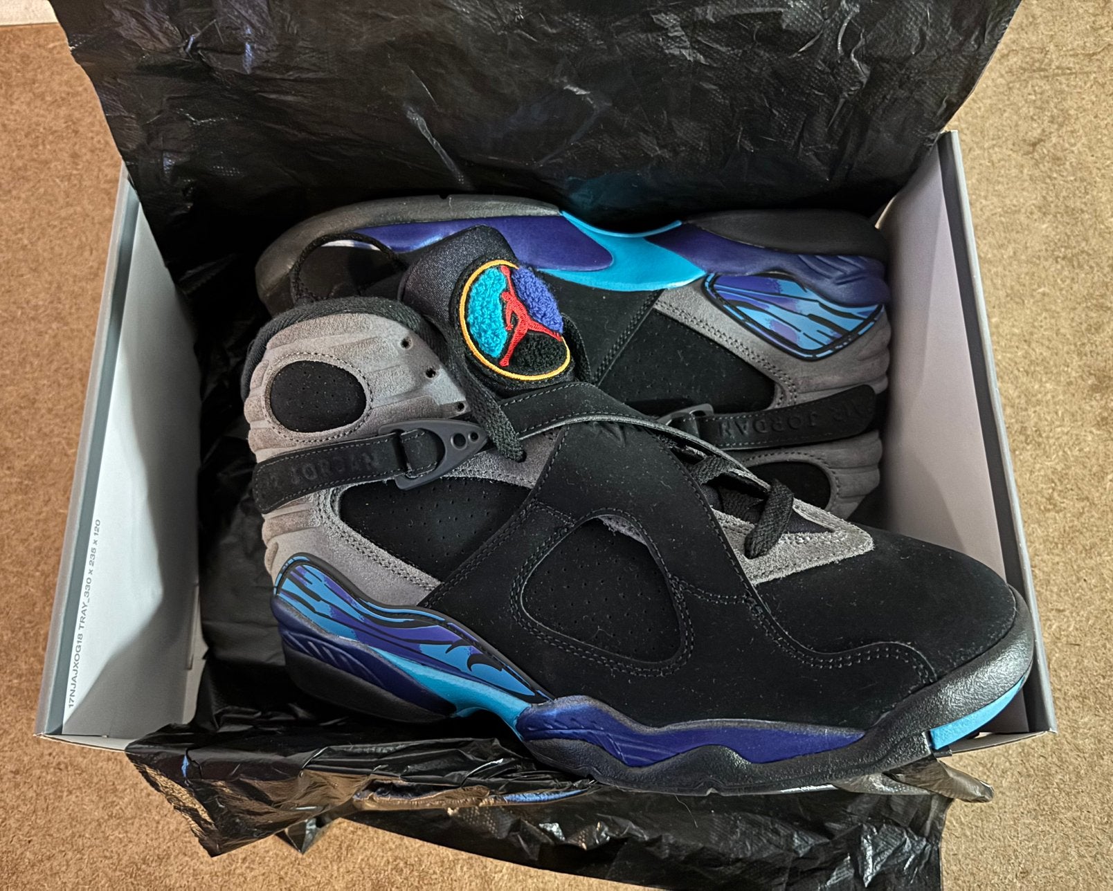 Nike Air Jordan 8 “Aqua” retro size 42, Kleding | Heren, Schoenen, Ophalen, Zwart, Nieuw, Sneakers