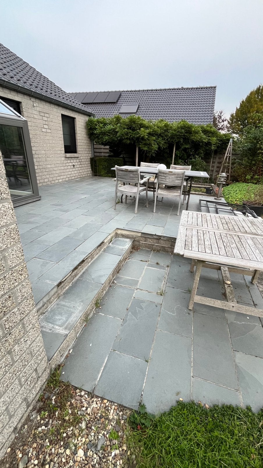 Terrastegel leisteen 60cm-30cm, >20m2, Tuin en Terras, Ophalen, Gebruikt, 10 m² of meer