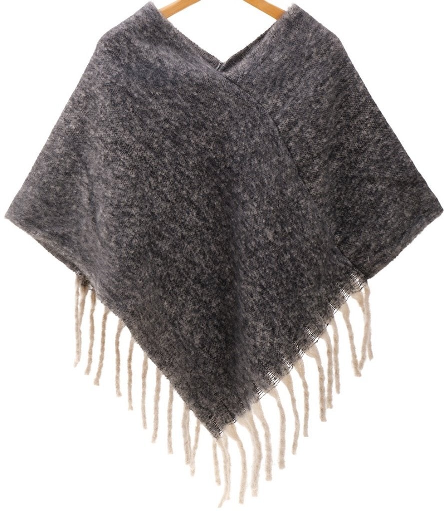 Poncho d'hiver tricoté noir taille unique pour femmes, Vêtements | Femmes, Vestes | Hiver, Enlèvement ou Envoi, Neuf, Noir