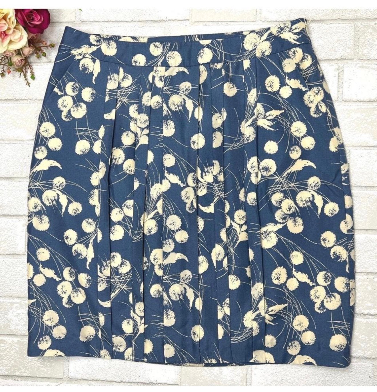 Boden Limited Edition ROK s Zijde Blauwe Dandelion Plooirok, Kleding | Dames, Rokken, Ophalen of Verzenden, Zo goed als nieuw