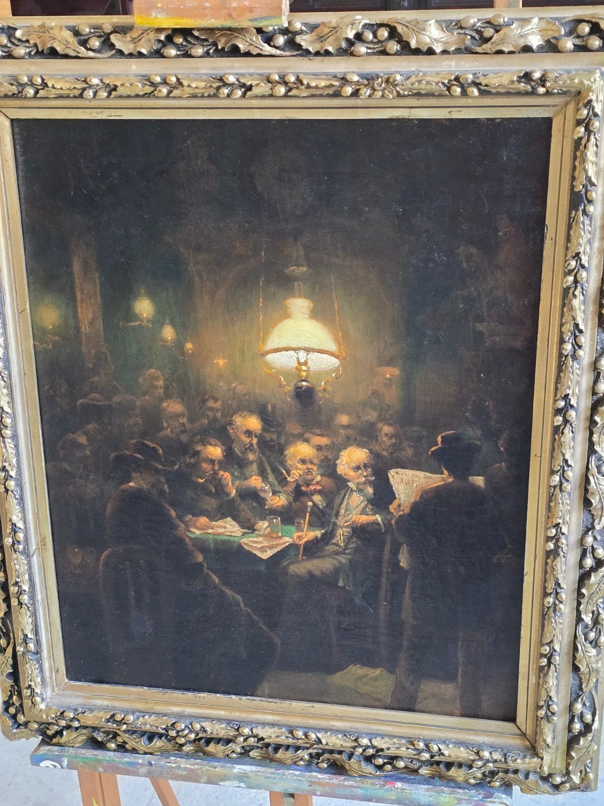 antiek schilderij 1888 jan kuijpers (met pedigree), Ophalen, Doek, Bijzondere lijst, Olieverf