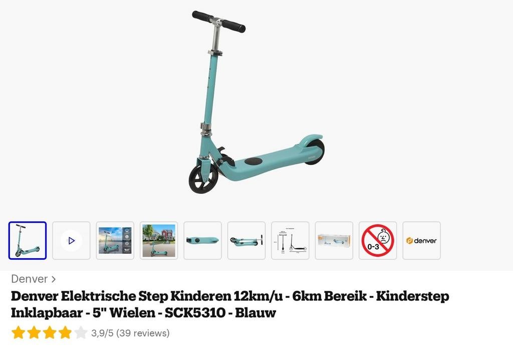 Elektrische kinderstep Denver, Fietsen en Brommers, Steps, Ophalen