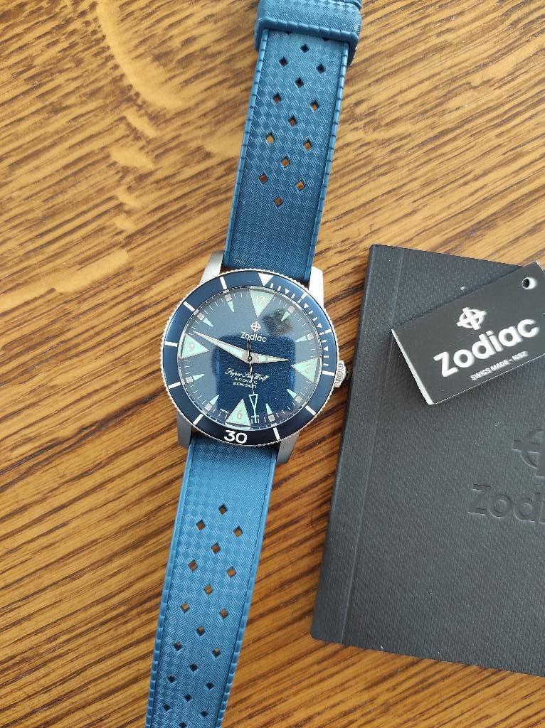 Zodiac Super Sea Wolf, Handtassen en Accessoires, Horloges | Heren, Overige merken, Staal, Polshorloge, Overige materialen