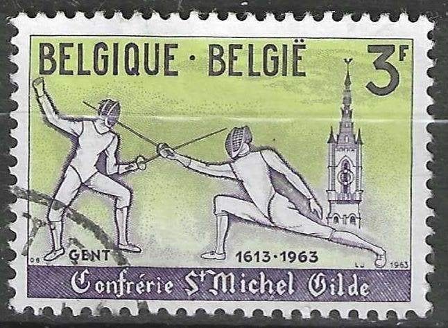 Belgique 1963 - Yvert/OBP 1247 - Guilde d'escrim de Ga (ST), Timbres & Monnaies, Envoi, Affranchi, Oblitéré, Sport