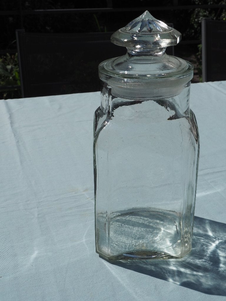 Mooie glazen voorraadpot/rumtopf, Voorraadpot, Ophalen, Zo goed als nieuw, Glas