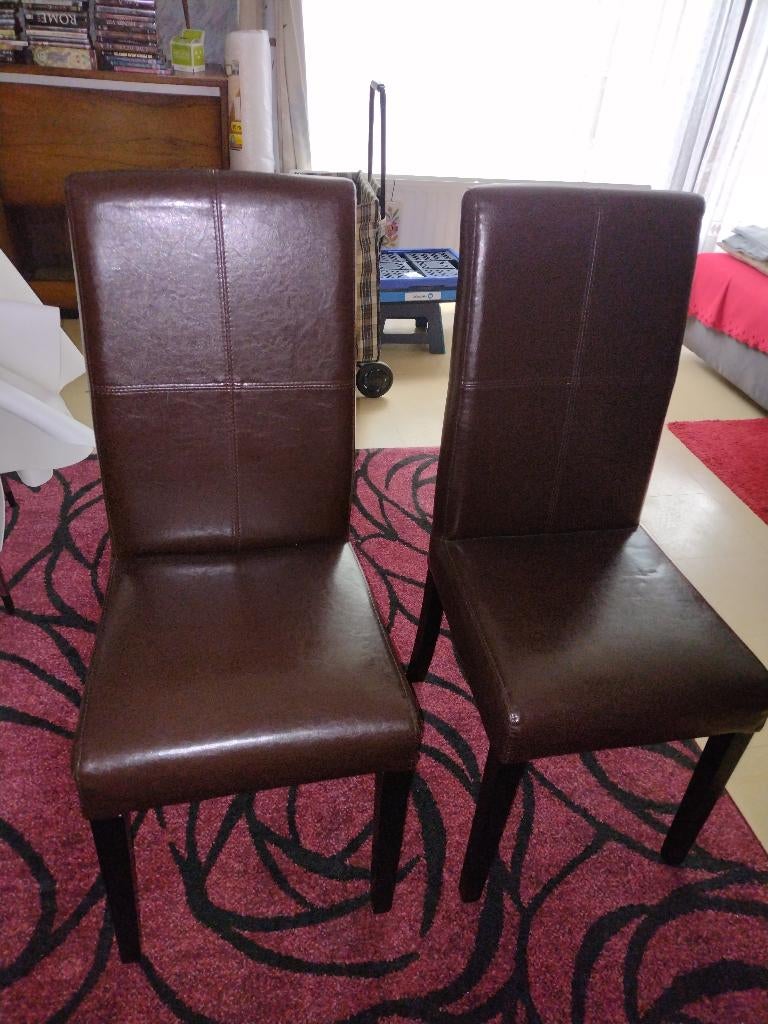 eetkamerstoelen, Enlèvement, Brun, Autres matériaux, Deux