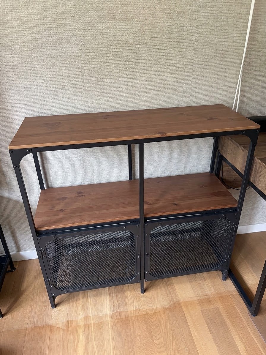 Étagère IKEA FJÄLLBO, noir/bois, 100 x 36 x 95 cm, 100 à 150 cm, 25 à 50 cm, Enlèvement, Utilisé
