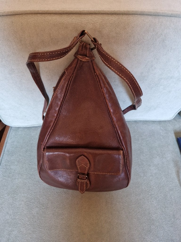 Sac à main type sac à dos cuir marron, Enlèvement ou Envoi, Utilisé, Autres couleurs, Sac à main
