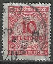 Allemagne 1923 - Yvert 306 - Reich allemand - 10 Mn (ZG), Envoi, Non oblitéré