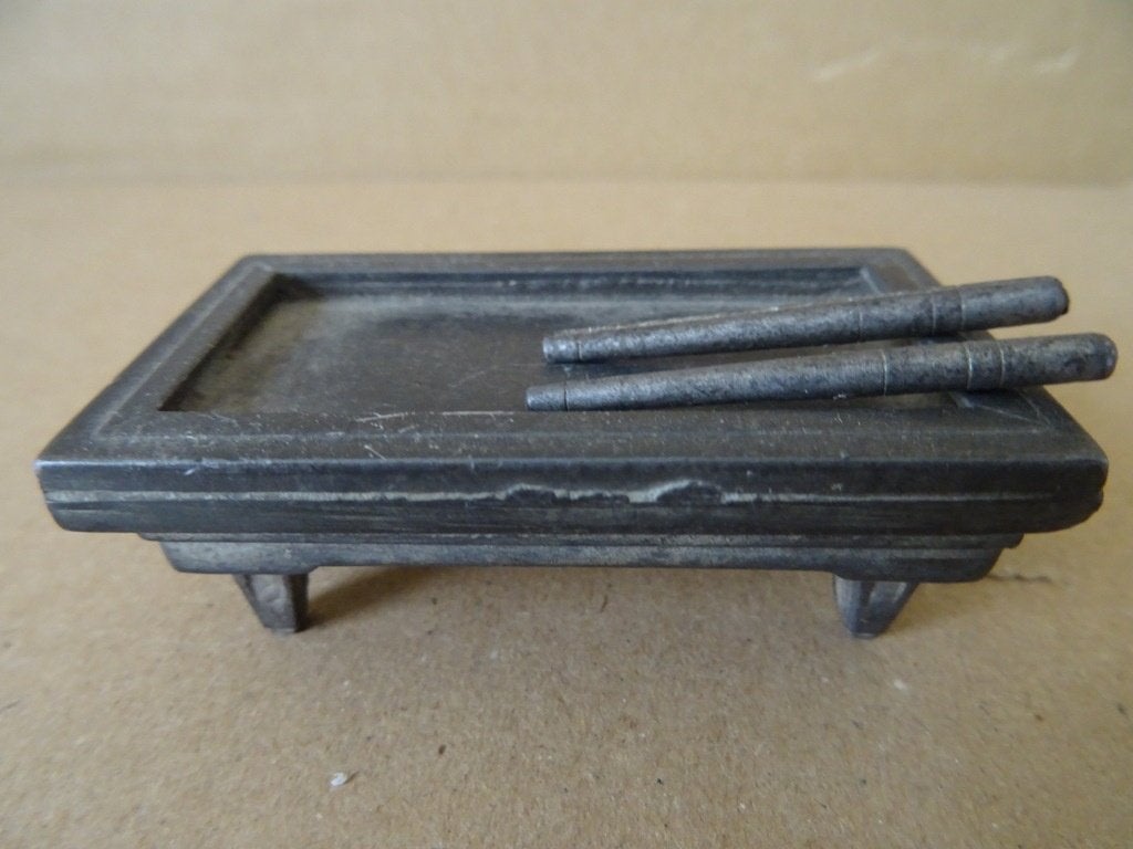 Curiosa tinnen biljarttafel miniatuur pooltafel driebanden, Ophalen of Verzenden
