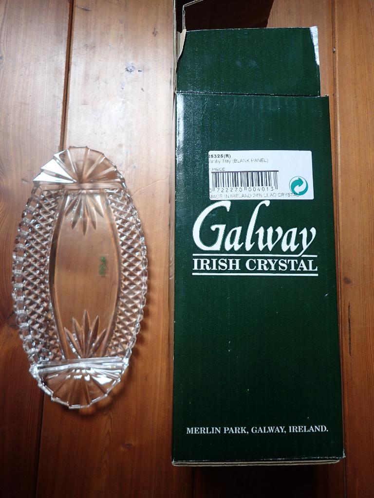 Cristal irlandais de Galway, plateau Vantry, plateau Ring,, Antiquités & Art, Enlèvement ou Envoi