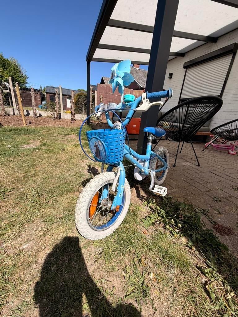 Frozen fiets 14 inch met zijwieltjes, Fietsen en Brommers, Ophalen, Zo goed als nieuw