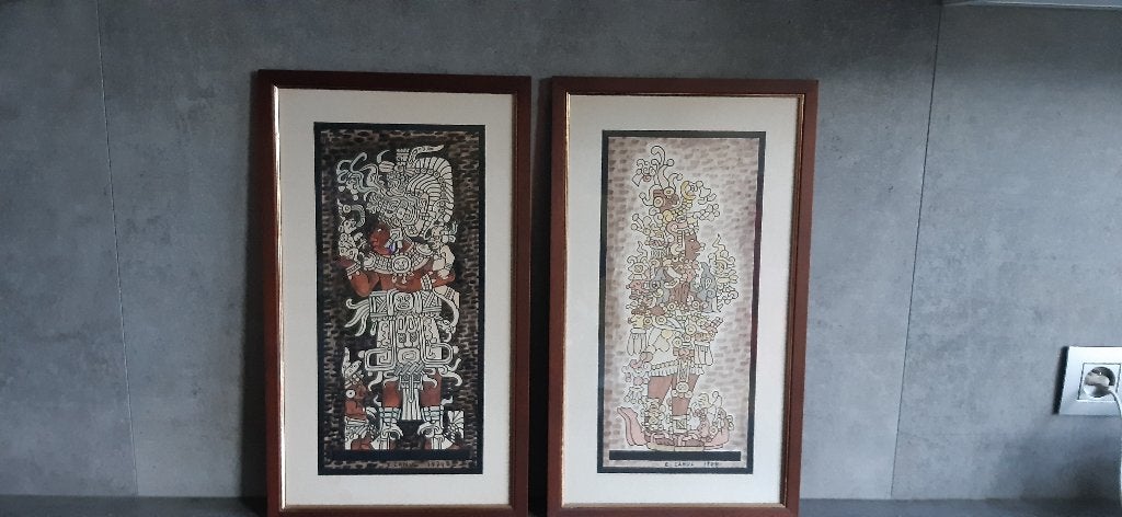set van 2 kaders, Antiek en Kunst, Curiosa en Brocante, Ophalen