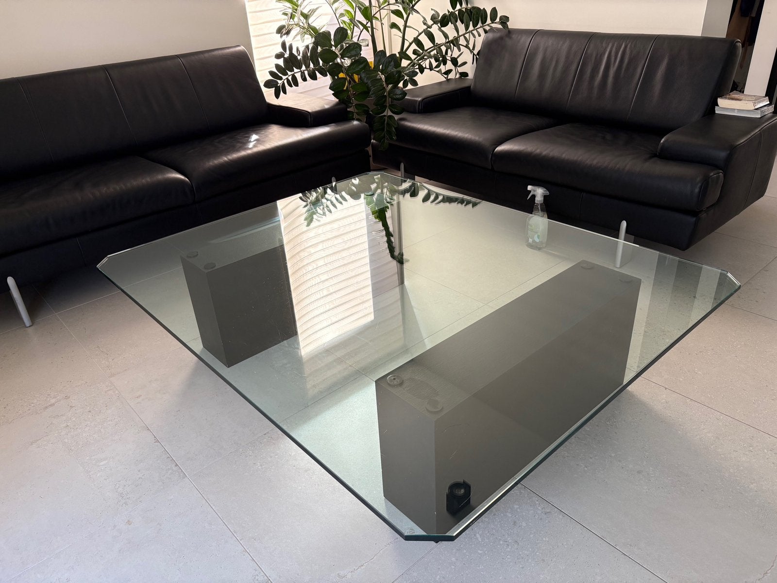 Design glazen salontafel, Enlèvement, Comme neuf, Carré, Verre