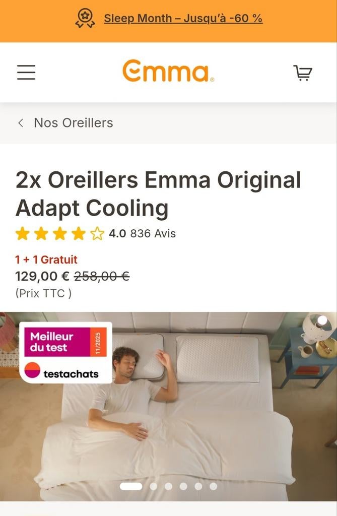 Oreillers Emma