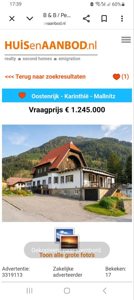 B&B pension Mallnitz Karinthië oostenrijk te koop, Village, 500 m², Mallnitz, Autres types