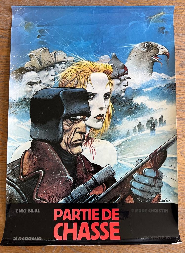 Affiche BD Erik Bilal Partie de chasse, Enlèvement, Utilisé, Bilal