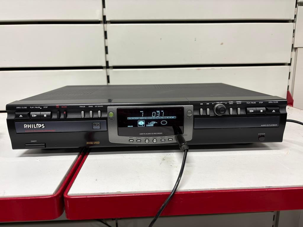 Philips CDR 775 dubbeldeks cd-schrijver/-speler - Doos, Audio, Tv en Foto, Cd-spelers, Zo goed als nieuw, Philips, Ophalen of Verzenden