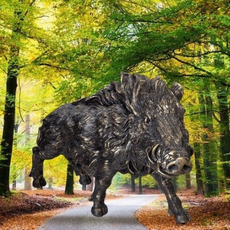 Everzwijn - Wild Zwijn-XXL - 44 cm, Ophalen of Verzenden