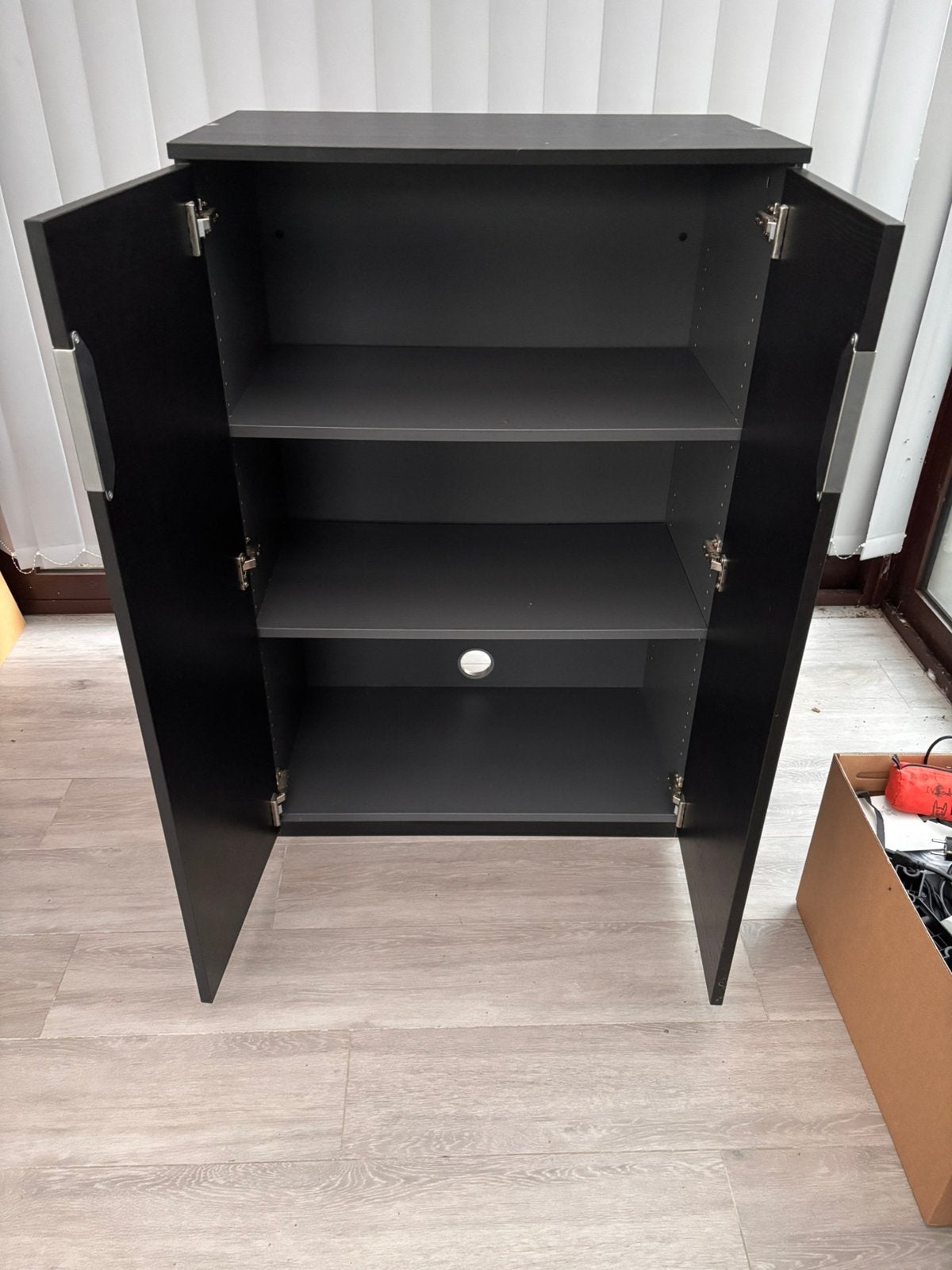 Armoire de bureau IKEA noire – 2 portes – 120  80  43 cm, Maison & Meubles, 25 à 50 cm, Enlèvement, 100 à 150 cm, Autres essences de bois