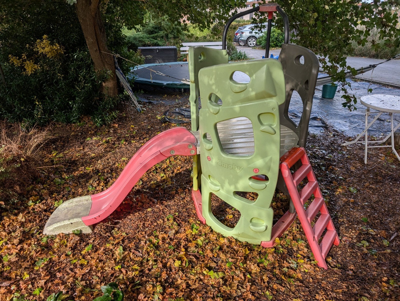 Speeltoren met glijbaan, brandweerpaal, klimmuur, speelhuis, Kinderen en Baby's, Ophalen, Gebruikt, Kunststof